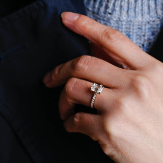 2 CT Round Three Stones Lab Grown Diamond Engagement Ring