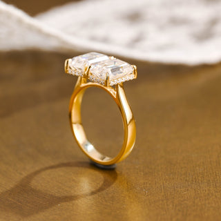 2 CT Round Three Stones Lab Grown Diamond Engagement Ring