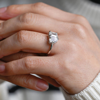 2 CT Round Three Stones Lab Grown Diamond Engagement Ring