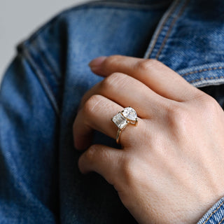 2 CT Round Three Stones Lab Grown Diamond Engagement Ring
