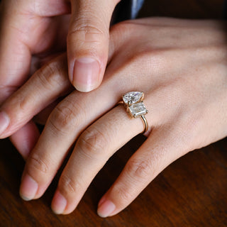 2 CT Round Three Stones Lab Grown Diamond Engagement Ring