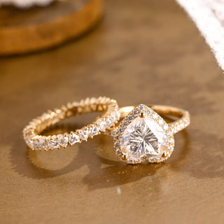 3.0 CT Round Pave Lab Grown Diamond Bridal Set