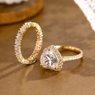 3.0 CT Round Pave Lab Grown Diamond Bridal Set