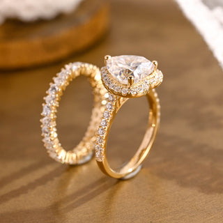 3.0 CT Round Pave Lab Grown Diamond Bridal Set
