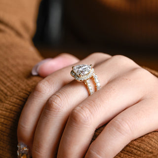 3.0 CT Round Pave Lab Grown Diamond Bridal Set