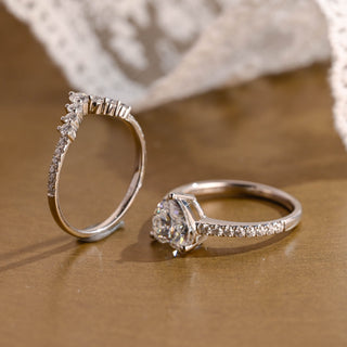 3.0 CT Round Pave Lab Grown Diamond Bridal Set