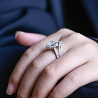 3.0 CT Round Pave Lab Grown Diamond Bridal Set