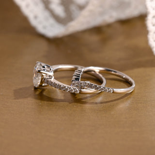 3.0 CT Round Pave Lab Grown Diamond Bridal Set