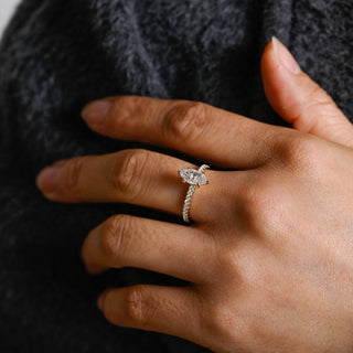 2 CT Round Three Stones Lab Grown Diamond Engagement Ring