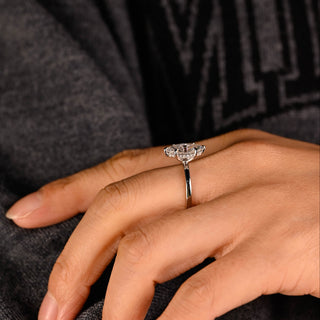 2 CT Round Three Stones Lab Grown Diamond Engagement Ring