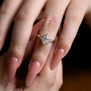 2 CT Round Three Stones Lab Grown Diamond Engagement Ring