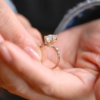 2 CT Round Three Stones Lab Grown Diamond Engagement Ring