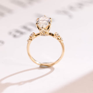 2 CT Round Three Stones Lab Grown Diamond Engagement Ring