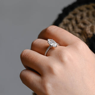 2 CT Round Three Stones Lab Grown Diamond Engagement Ring