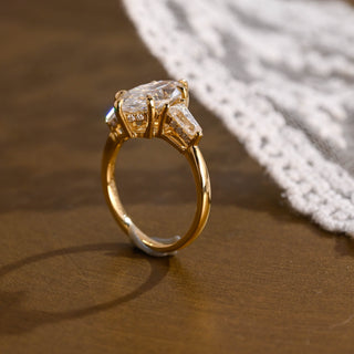 2 CT Round Three Stones Lab Grown Diamond Engagement Ring
