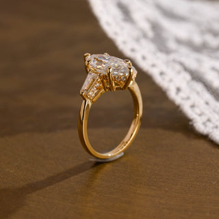 2 CT Round Three Stones Lab Grown Diamond Engagement Ring