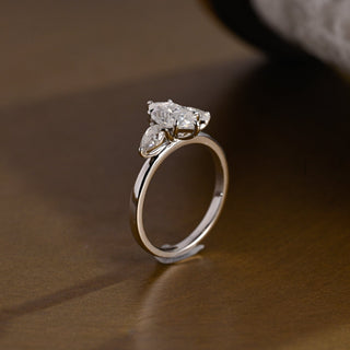 2 CT Round Three Stones Lab Grown Diamond Engagement Ring