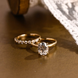 3.0 CT Round Pave Lab Grown Diamond Bridal Set