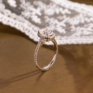 2 CT Round Three Stones Lab Grown Diamond Engagement Ring