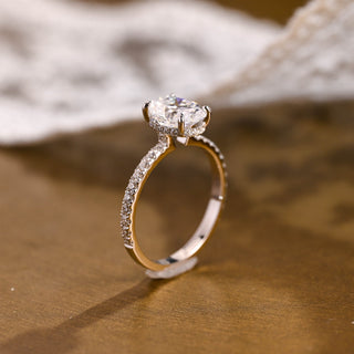 2 CT Round Three Stones Lab Grown Diamond Engagement Ring