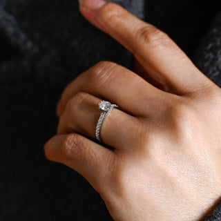 2 CT Round Three Stones Lab Grown Diamond Engagement Ring