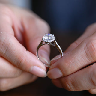 2 CT Round Three Stones Lab Grown Diamond Engagement Ring