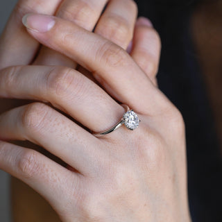 2 CT Round Three Stones Lab Grown Diamond Engagement Ring