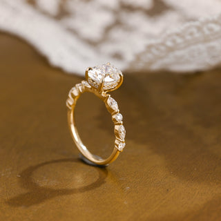 2 CT Round Three Stones Lab Grown Diamond Engagement Ring