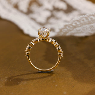2 CT Round Three Stones Lab Grown Diamond Engagement Ring