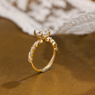 2 CT Round Three Stones Lab Grown Diamond Engagement Ring