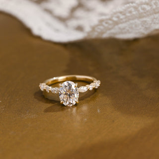 2 CT Round Three Stones Lab Grown Diamond Engagement Ring