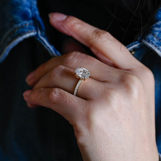 2 CT Round Three Stones Lab Grown Diamond Engagement Ring
