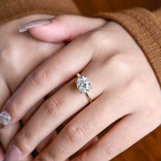 2 CT Round Three Stones Lab Grown Diamond Engagement Ring
