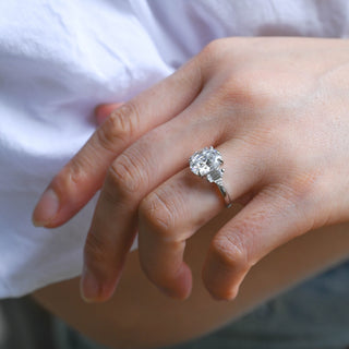 2 CT Round Three Stones Lab Grown Diamond Engagement Ring