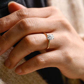 2 CT Round Three Stones Lab Grown Diamond Engagement Ring