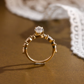 2 CT Round Three Stones Lab Grown Diamond Engagement Ring