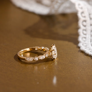 2 CT Round Three Stones Lab Grown Diamond Engagement Ring