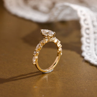2 CT Round Three Stones Lab Grown Diamond Engagement Ring