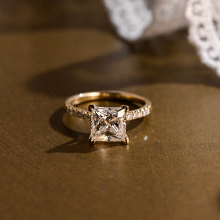 2 CT Round Three Stones Lab Grown Diamond Engagement Ring