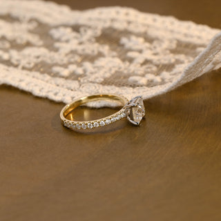 2 CT Round Three Stones Lab Grown Diamond Engagement Ring