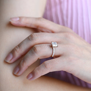 2 CT Round Three Stones Lab Grown Diamond Engagement Ring