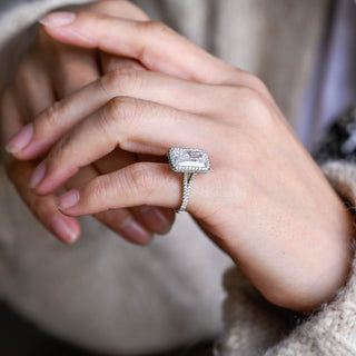 2 CT Round Three Stones Lab Grown Diamond Engagement Ring