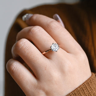2 CT Round Three Stones Lab Grown Diamond Engagement Ring