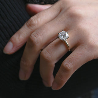 2 CT Round Three Stones Lab Grown Diamond Engagement Ring
