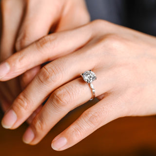 2 CT Round Three Stones Lab Grown Diamond Engagement Ring