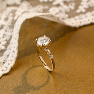 2 CT Round Three Stones Lab Grown Diamond Engagement Ring