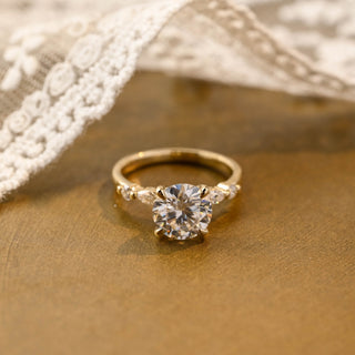 2 CT Round Three Stones Lab Grown Diamond Engagement Ring