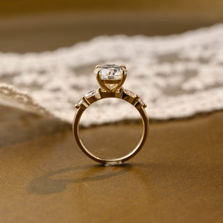 2 CT Round Three Stones Lab Grown Diamond Engagement Ring