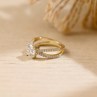 2 CT Round Three Stones Lab Grown Diamond Engagement Ring