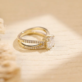 2 CT Round Three Stones Lab Grown Diamond Engagement Ring